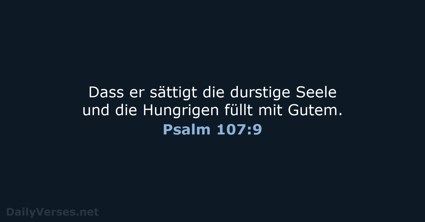 Psalm 107:9 - LUT