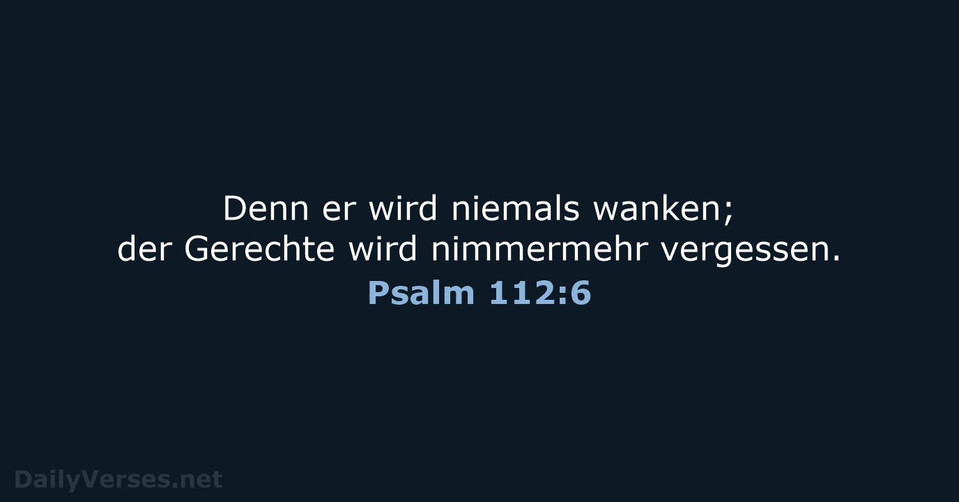 Psalm 112:6 - LUT