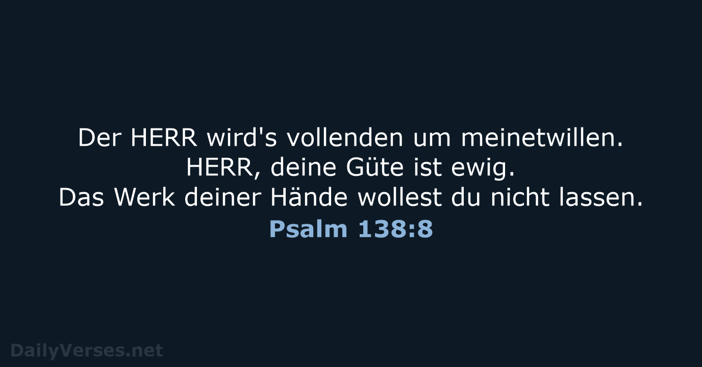 Psalm 138:8 - LUT