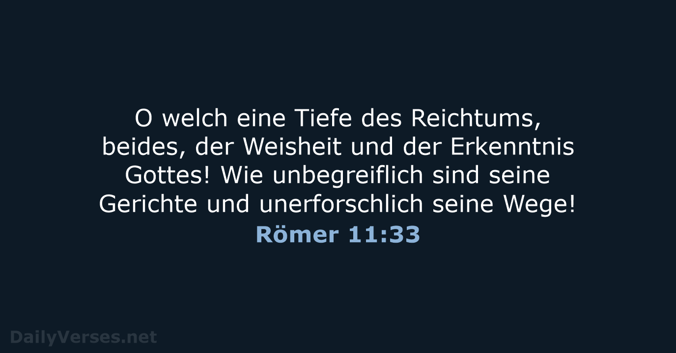 Römer 11:33 - LUT