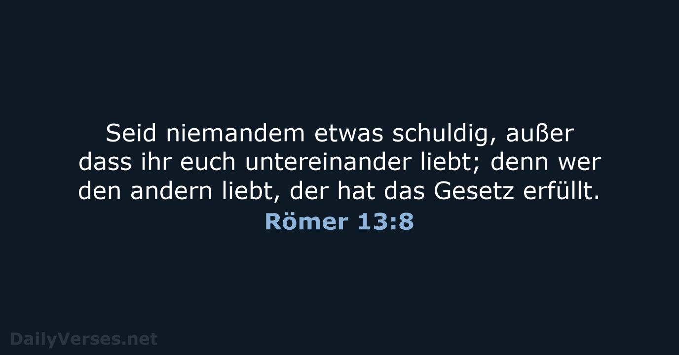 Römer 13:8 - LUT