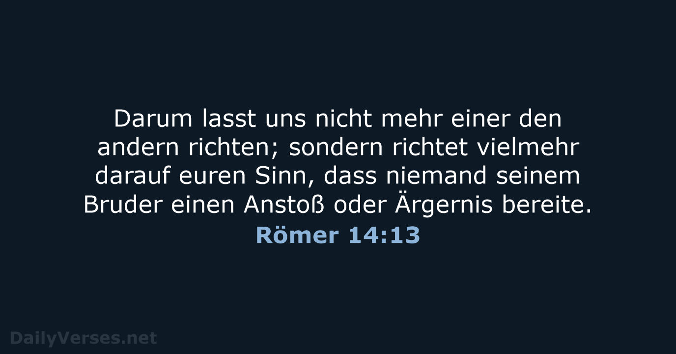 Römer 14:13 - LUT