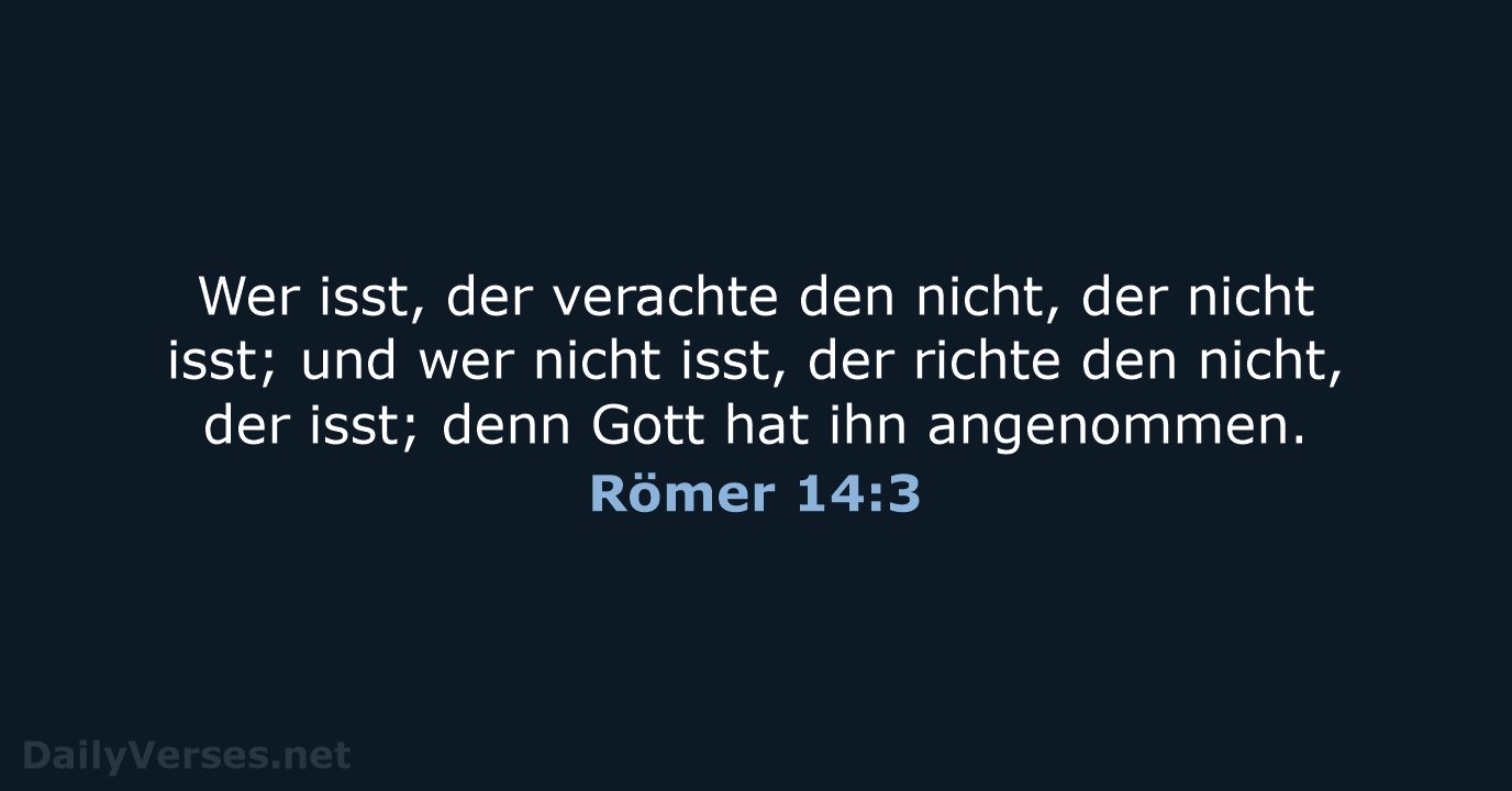 Römer 14:3 - LUT