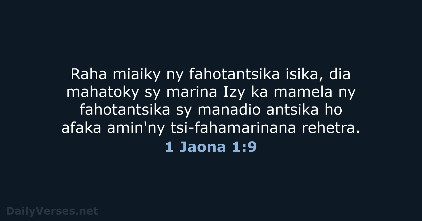 1 Jaona 1:9 - MG1865