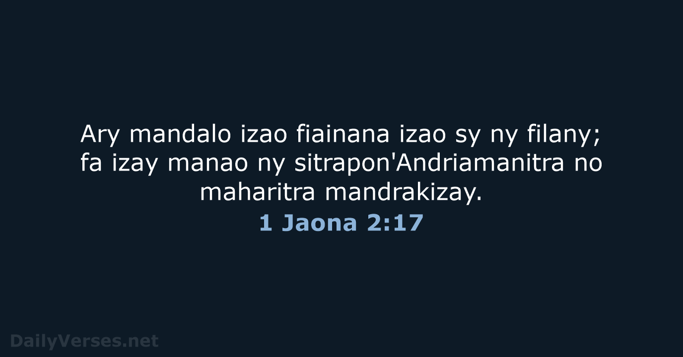 1 Jaona 2:17 - MG1865