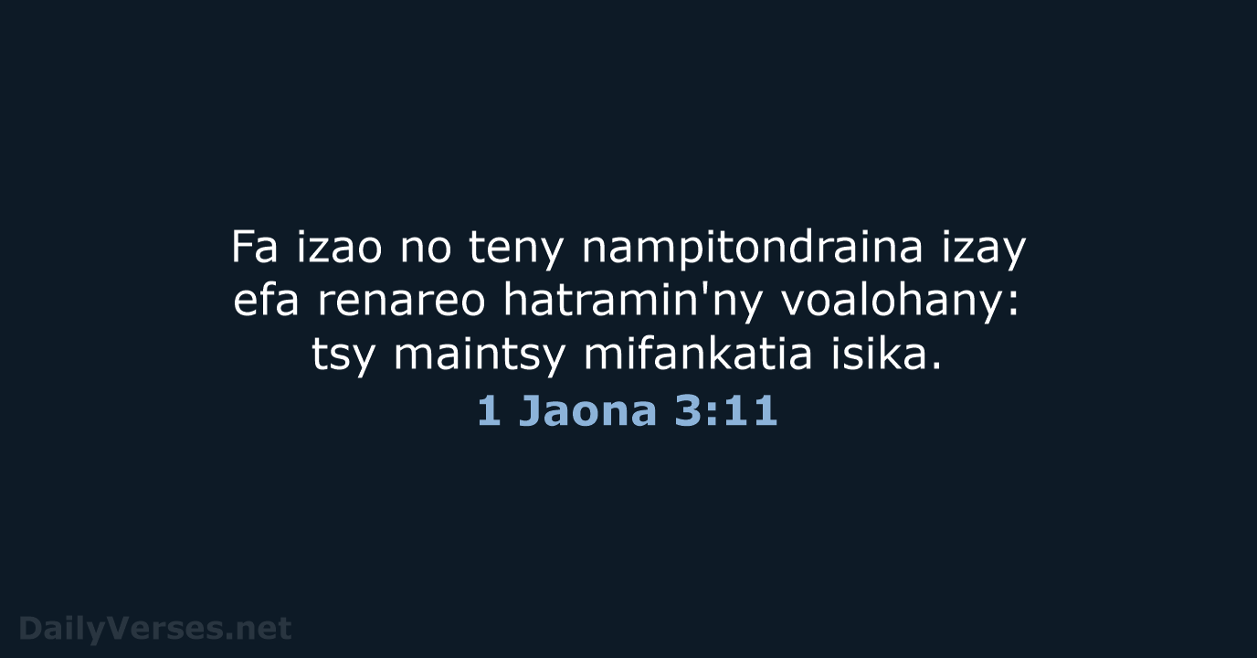 1 Jaona 3:11 - MG1865