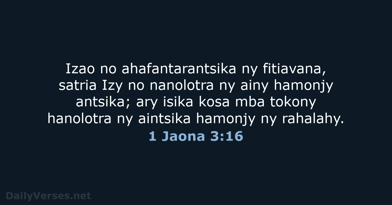 1 Jaona 3:16 - MG1865