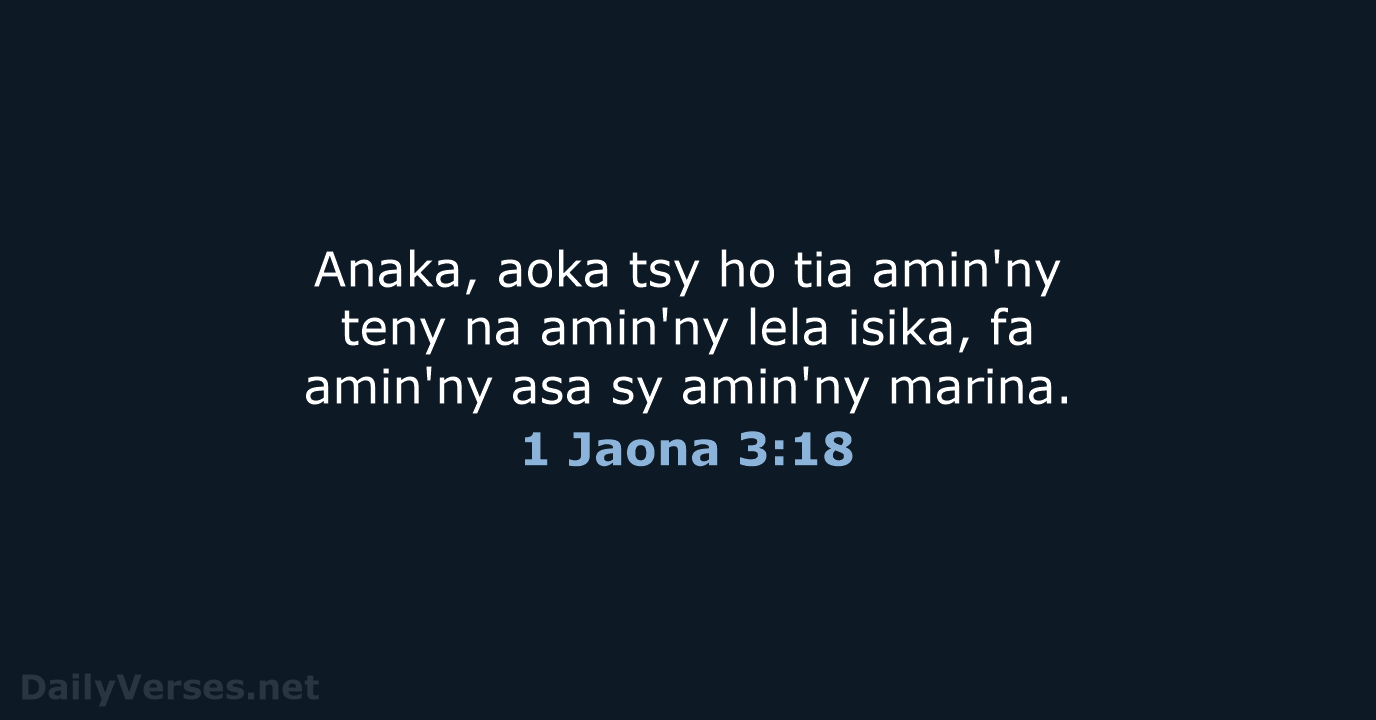 1 Jaona 3:18 - MG1865