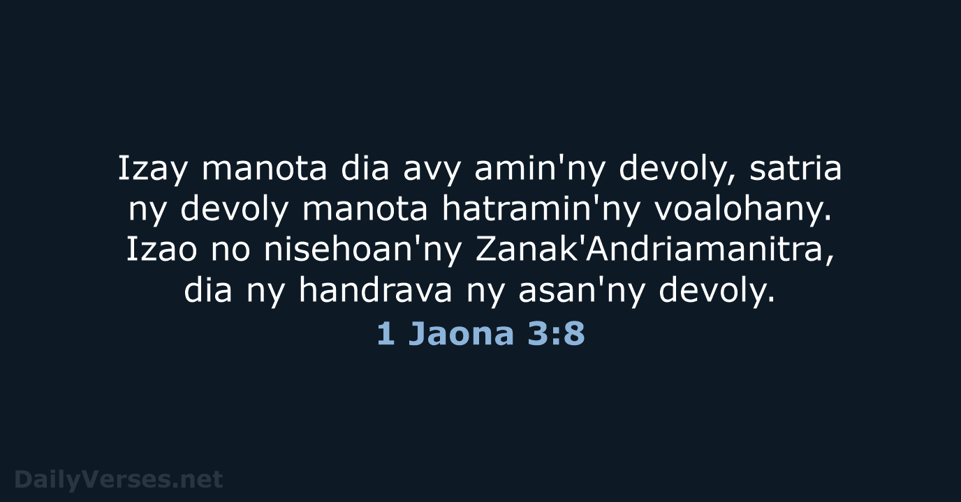 1 Jaona 3:8 - MG1865