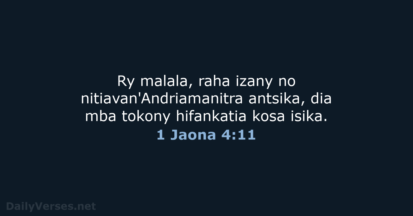 1 Jaona 4:11 - MG1865