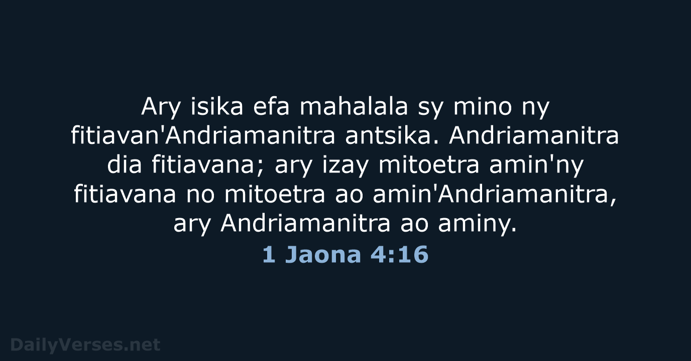 1 Jaona 4:16 - MG1865