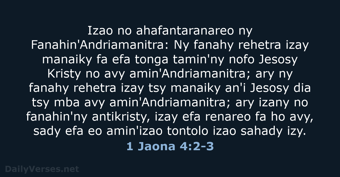 1 Jaona 4:2-3 - MG1865