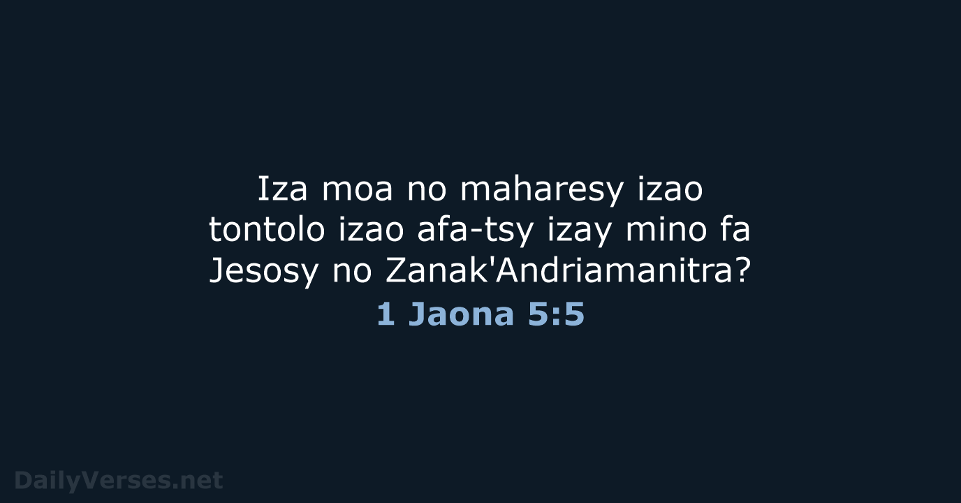 1 Jaona 5:5 - MG1865