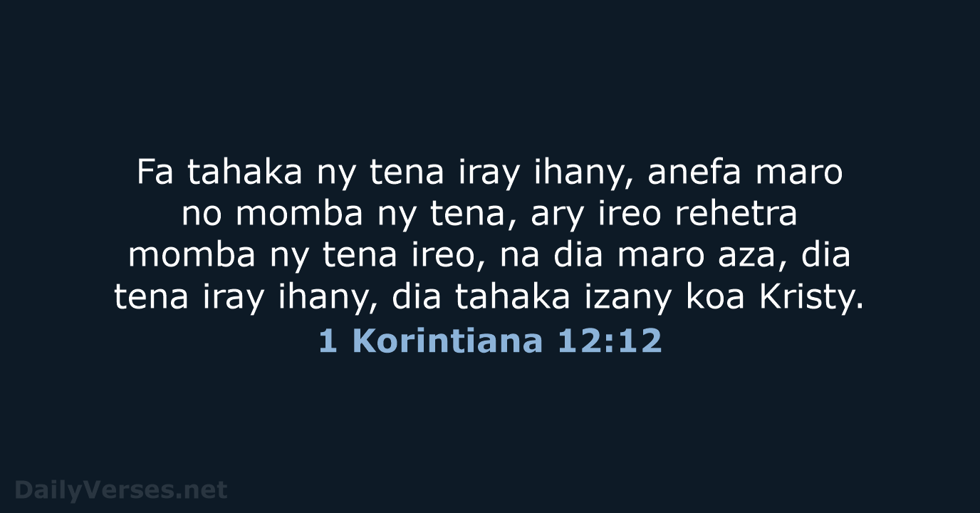 1 Korintiana 12:12 - MG1865