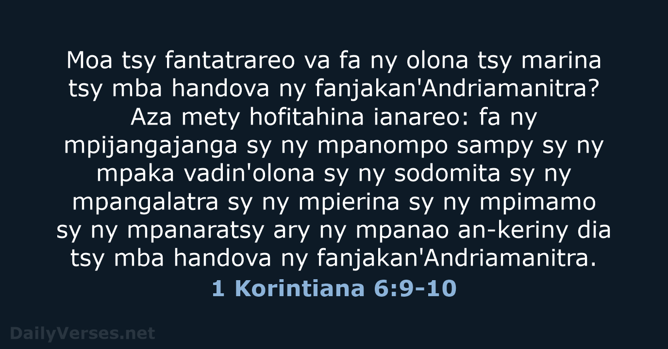 1 Korintiana 6:9-10 - MG1865
