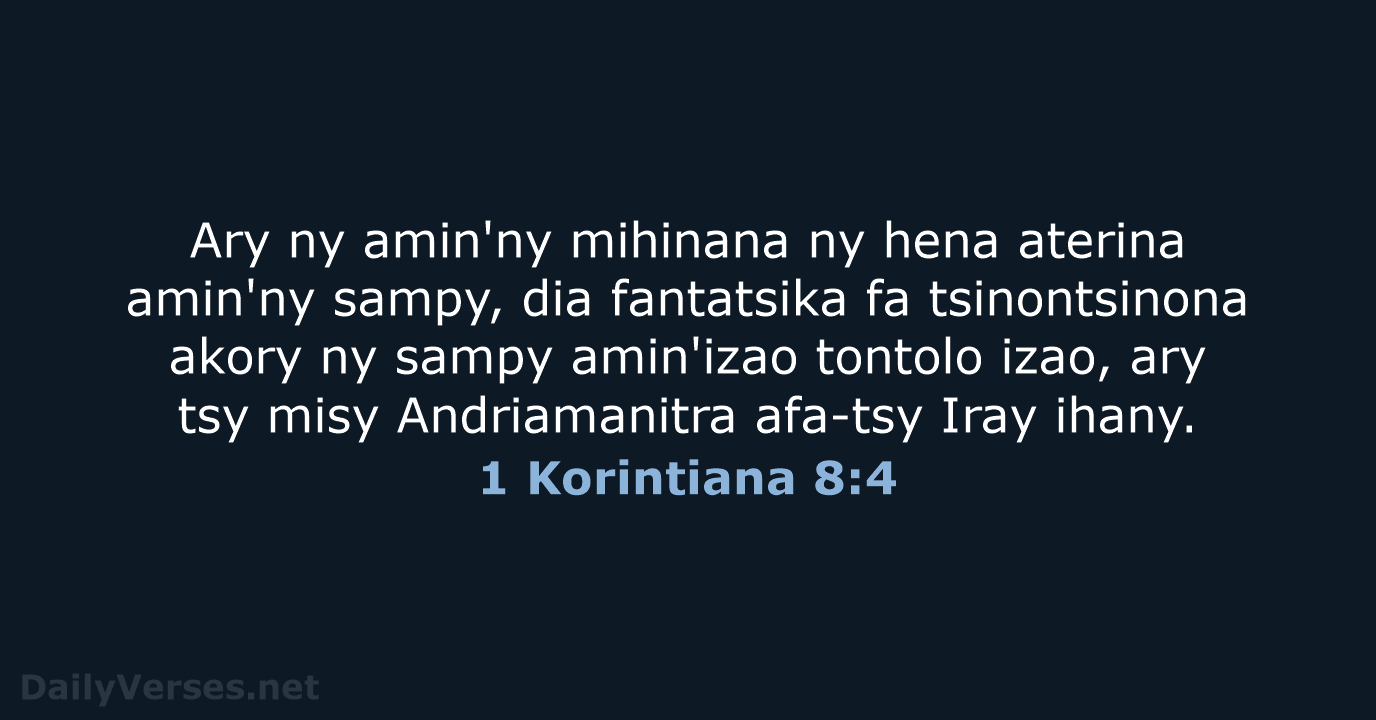 1 Korintiana 8:4 - MG1865