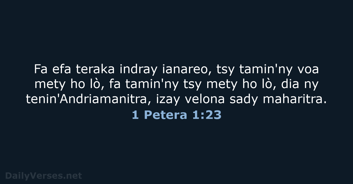 1 Petera 1:23 - MG1865