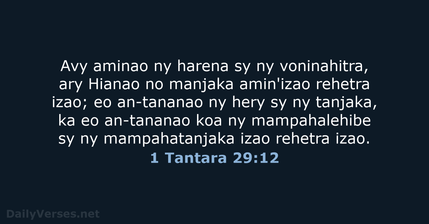 1 Tantara 29:12 - MG1865