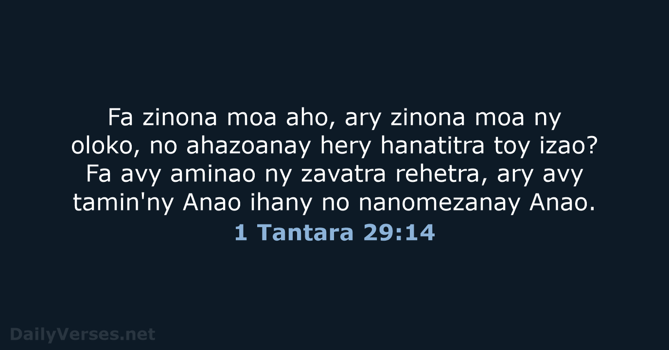1 Tantara 29:14 - MG1865
