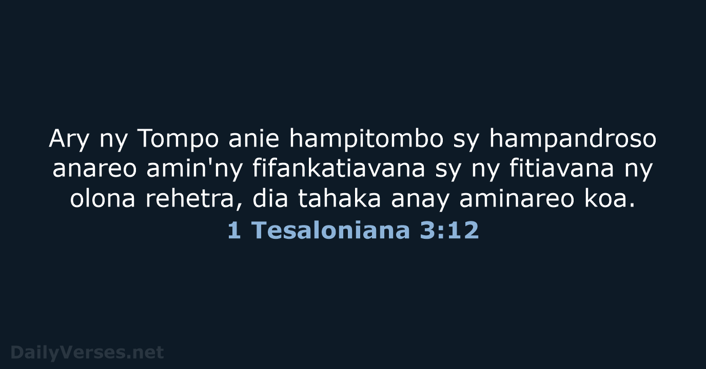 1 Tesaloniana 3:12 - MG1865