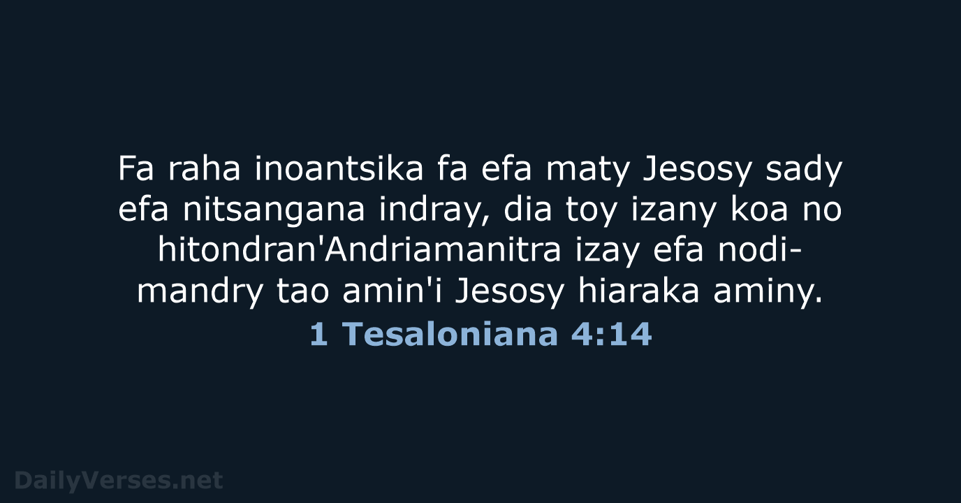 1 Tesaloniana 4:14 - MG1865