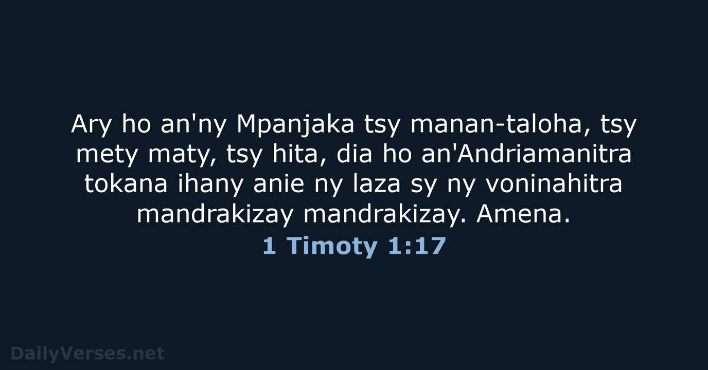 1 Timoty 1:17 - MG1865