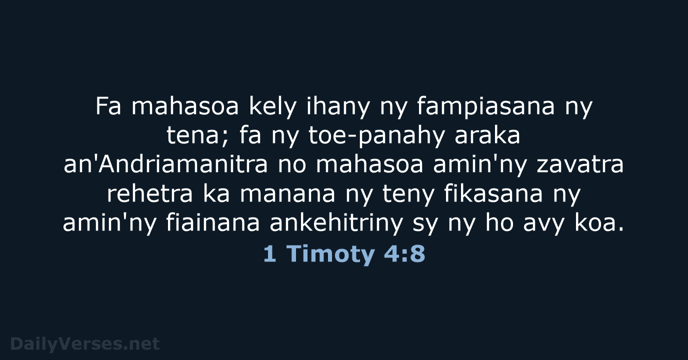 1 Timoty 4:8 - MG1865