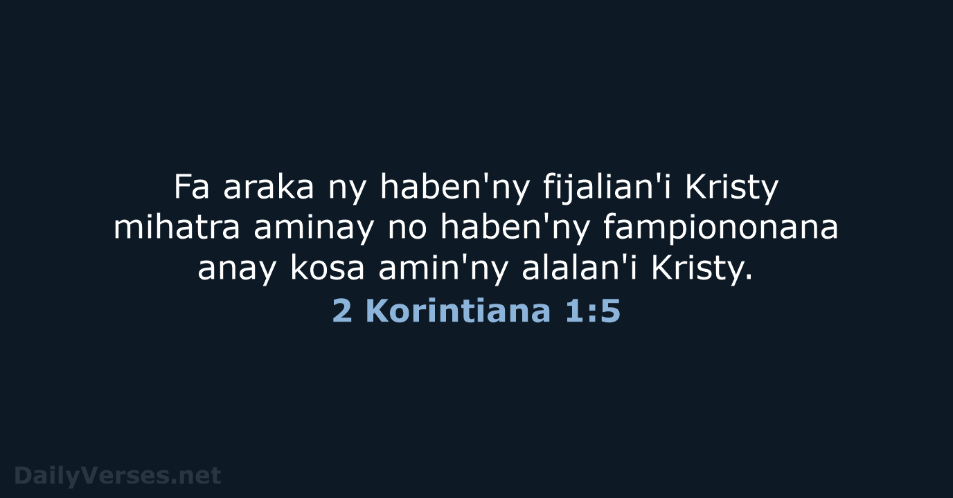 2 Korintiana 1:5 - MG1865