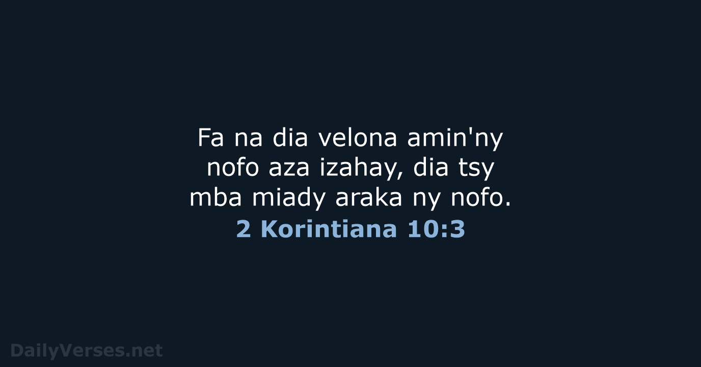 2 Korintiana 10:3 - MG1865