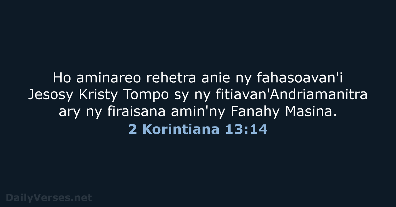 2 Korintiana 13:14 - MG1865