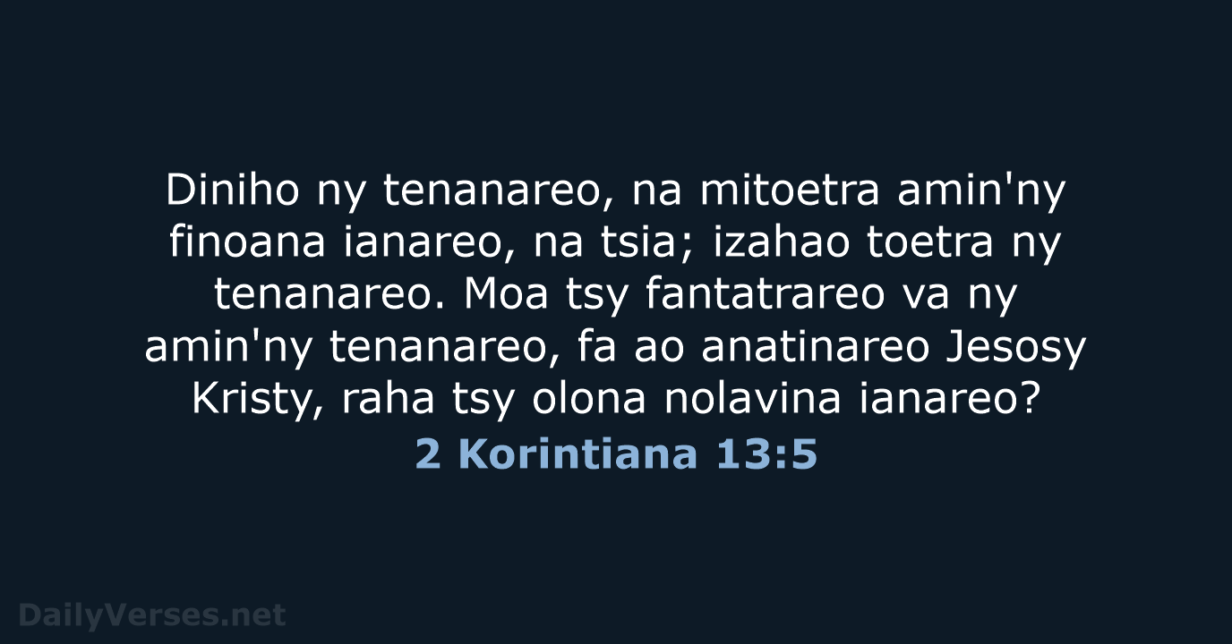 2 Korintiana 13:5 - MG1865