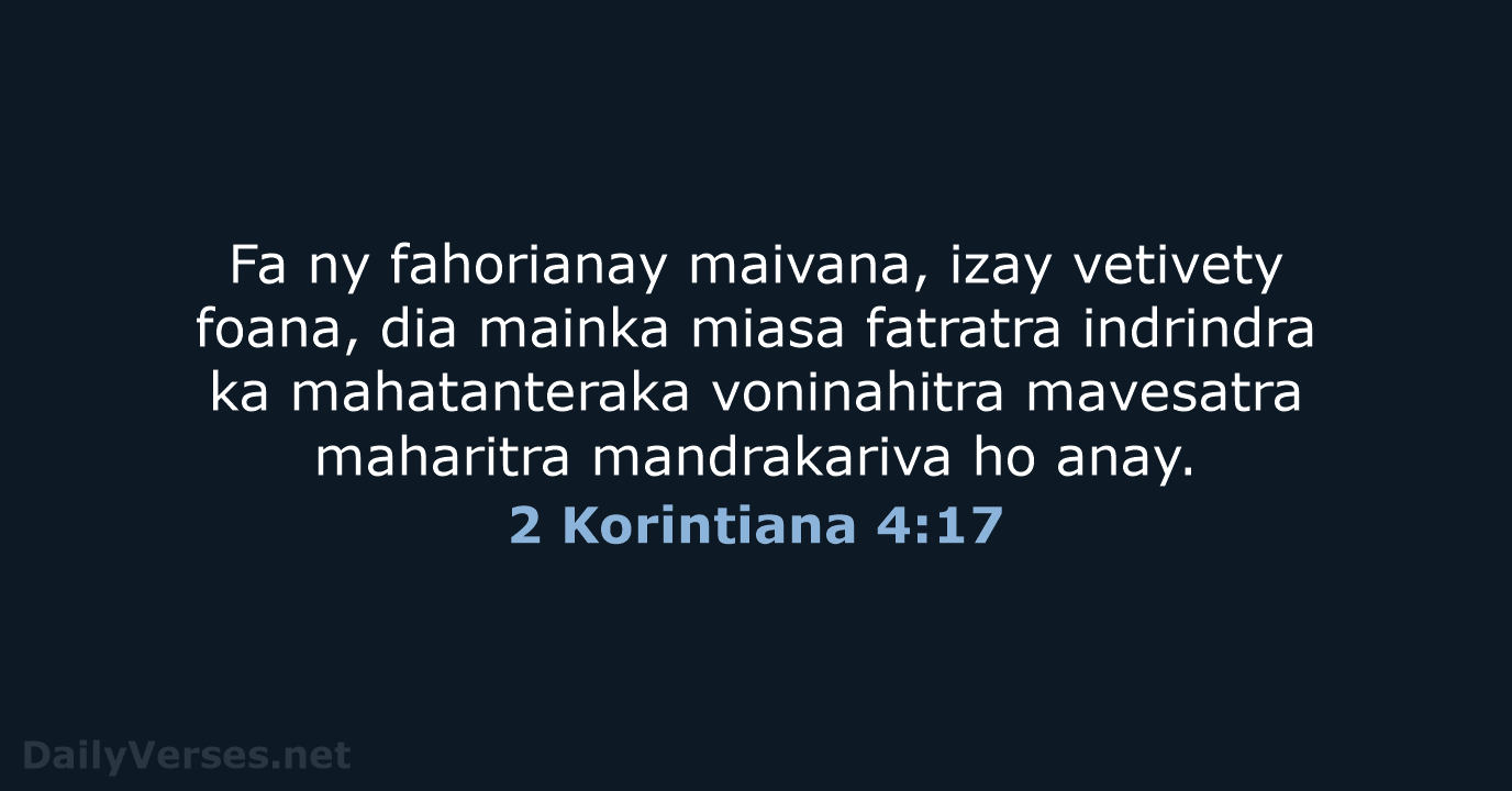 2 Korintiana 4:17 - MG1865