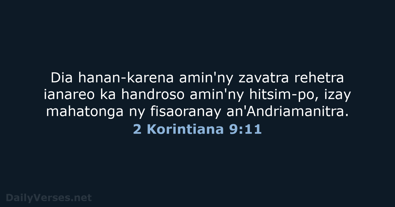 2 Korintiana 9:11 - MG1865