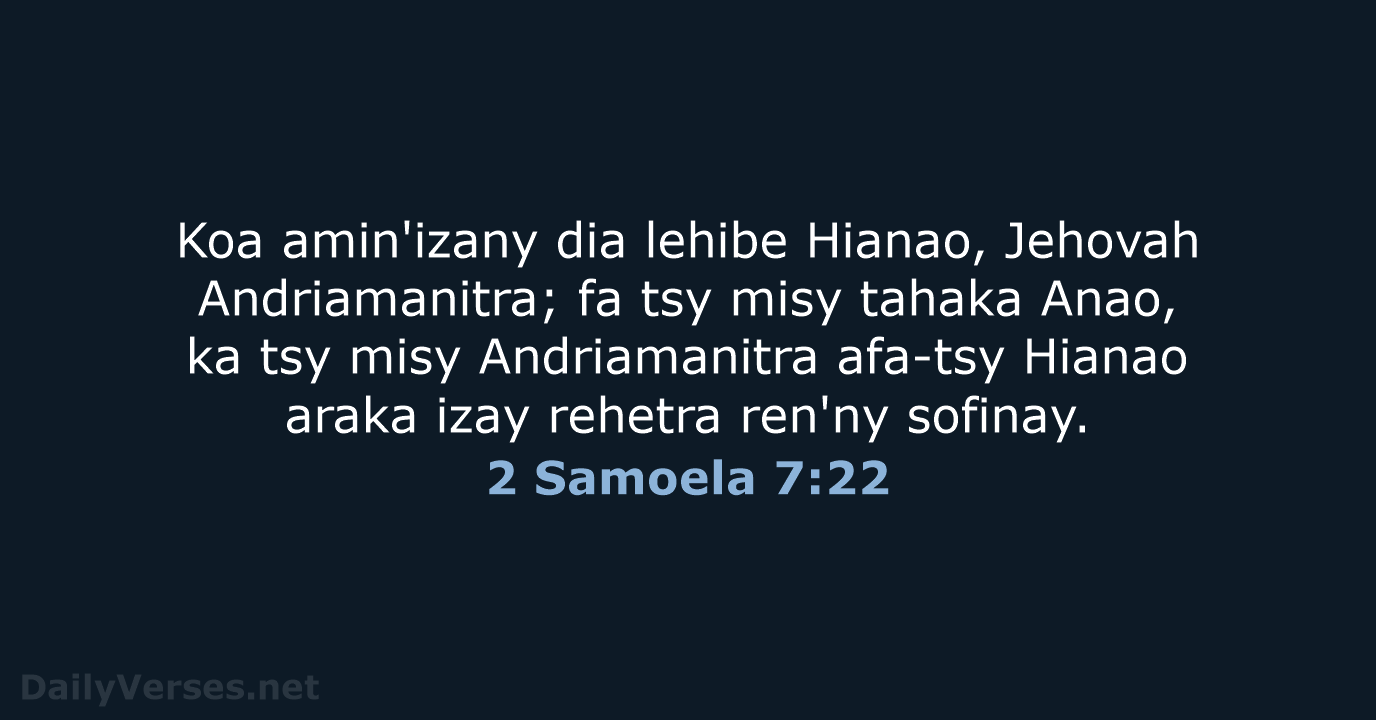 2 Samoela 7:22 - MG1865