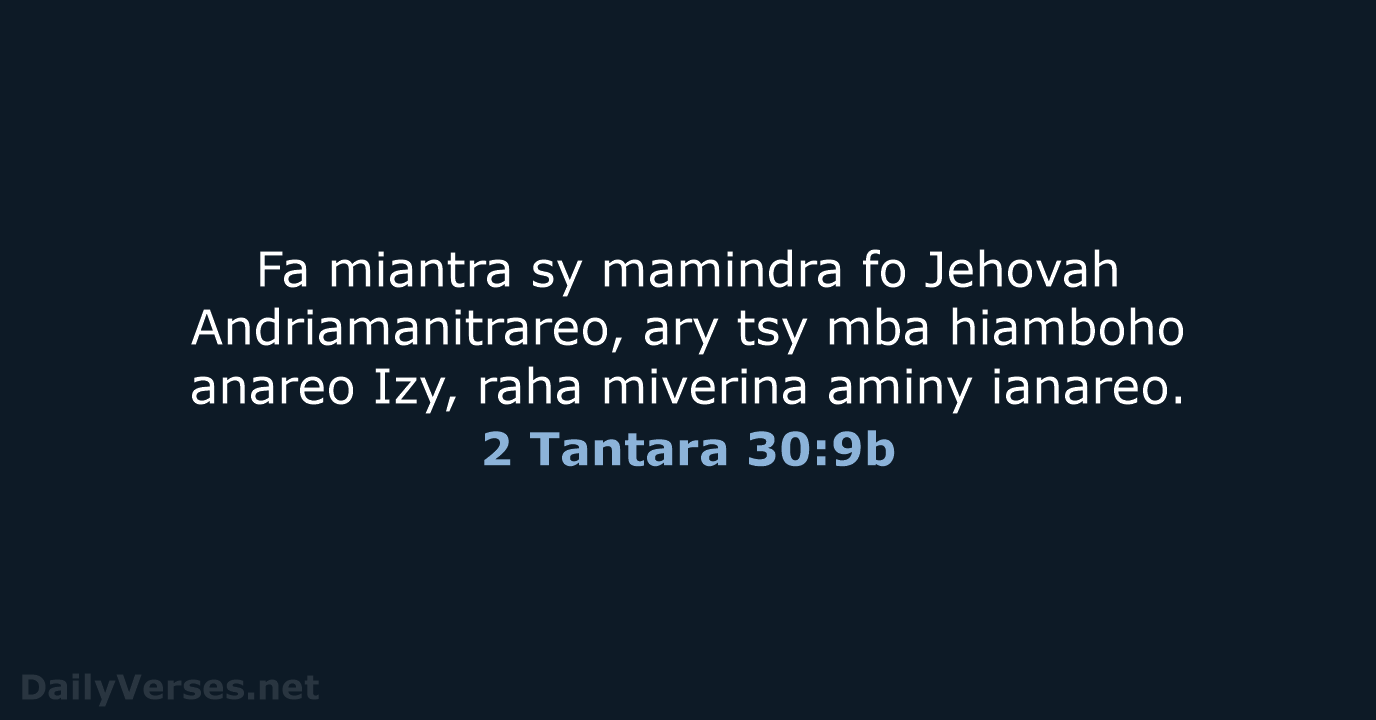 2 Tantara 30:9b - MG1865