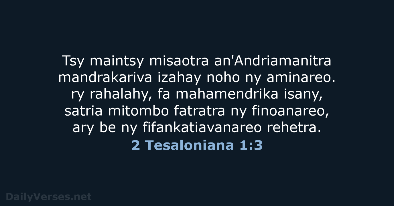 2 Tesaloniana 1:3 - MG1865
