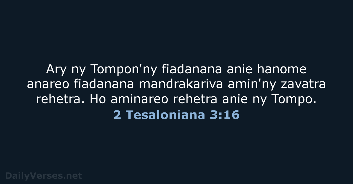 2 Tesaloniana 3:16 - MG1865