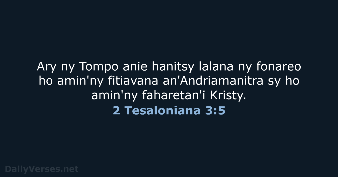2 Tesaloniana 3:5 - MG1865