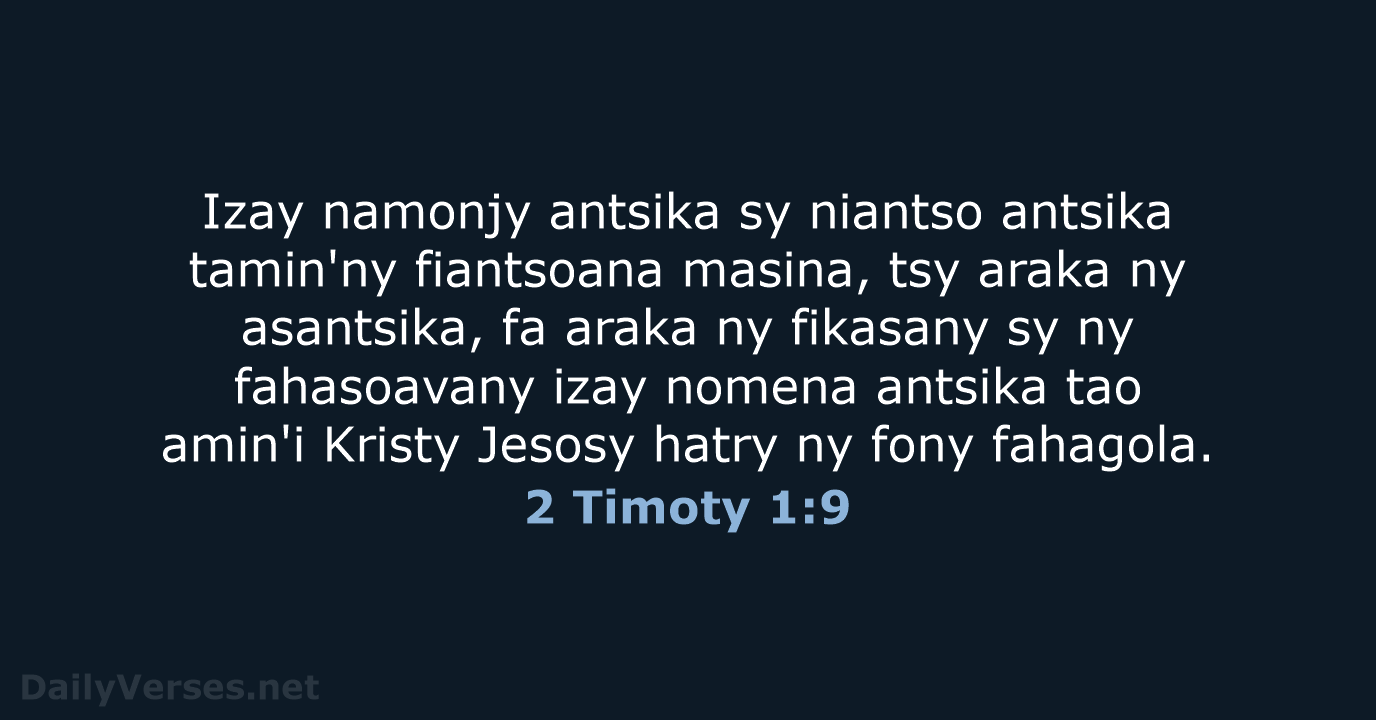 2 Timoty 1:9 - MG1865