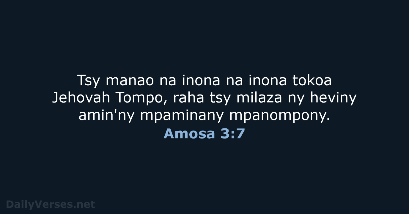 Amosa 3:7 - MG1865