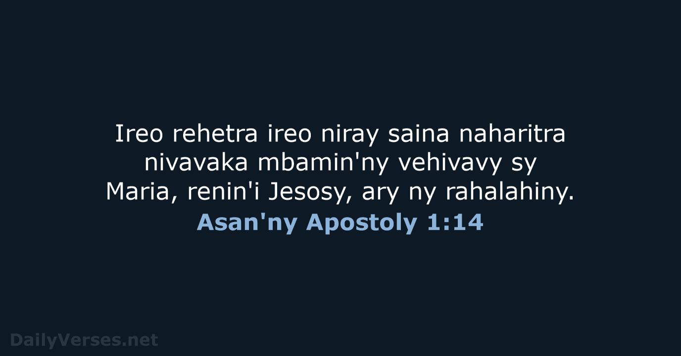 Asan'ny Apostoly 1:14 - MG1865