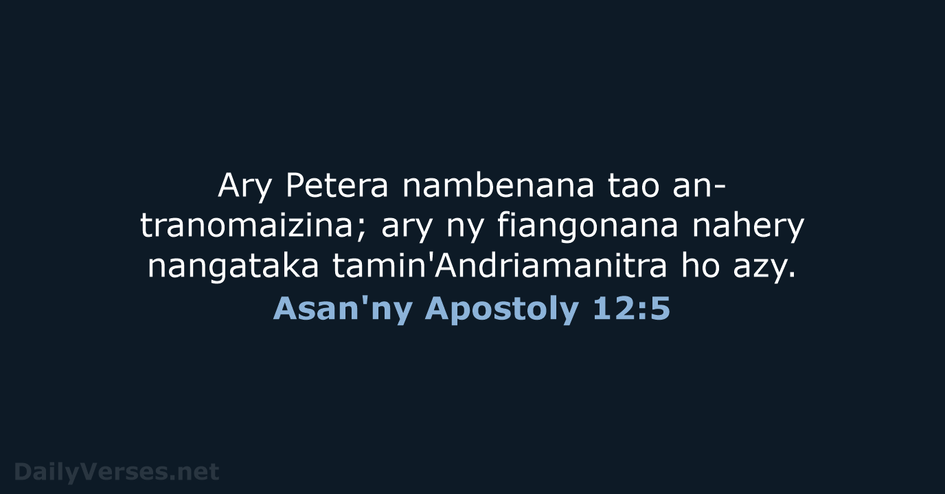Asan'ny Apostoly 12:5 - MG1865