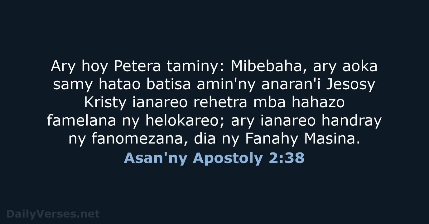Asan'ny Apostoly 2:38 - MG1865