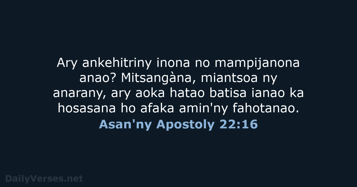 Asan'ny Apostoly 22:16 - MG1865