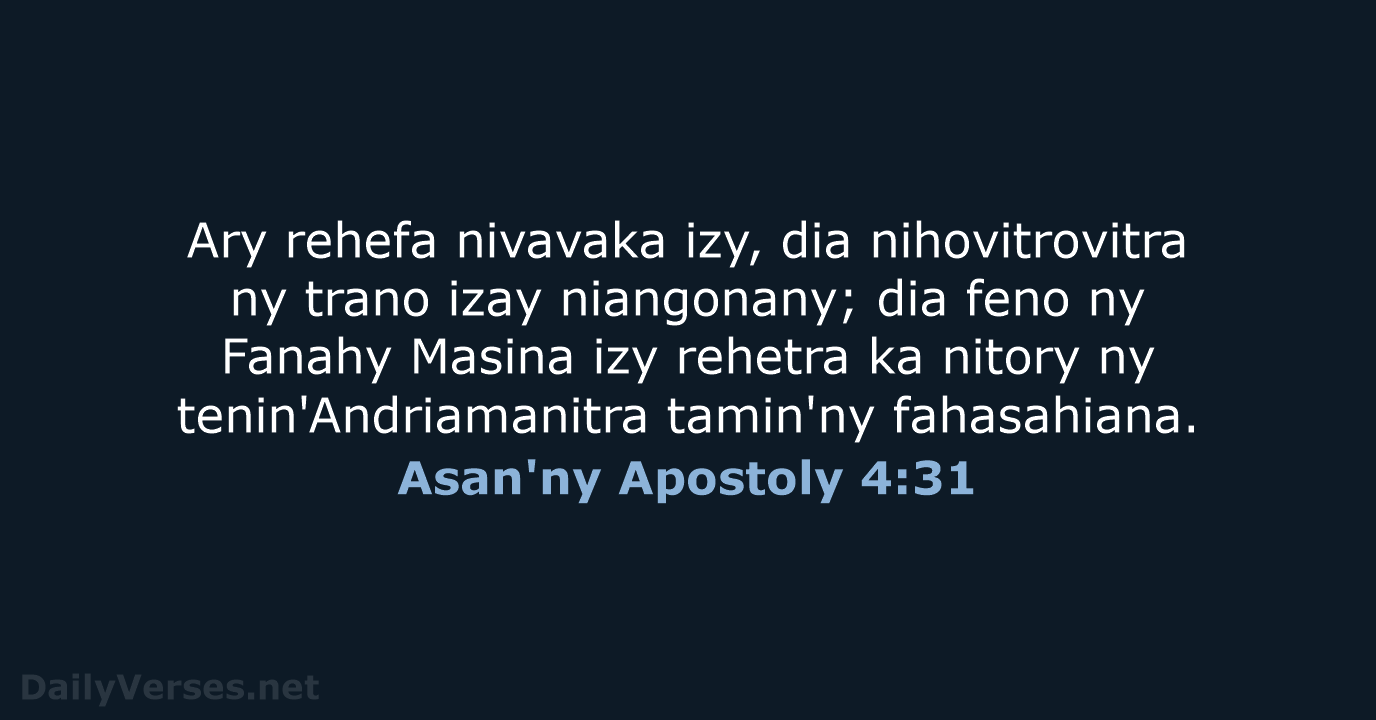 Asan'ny Apostoly 4:31 - MG1865