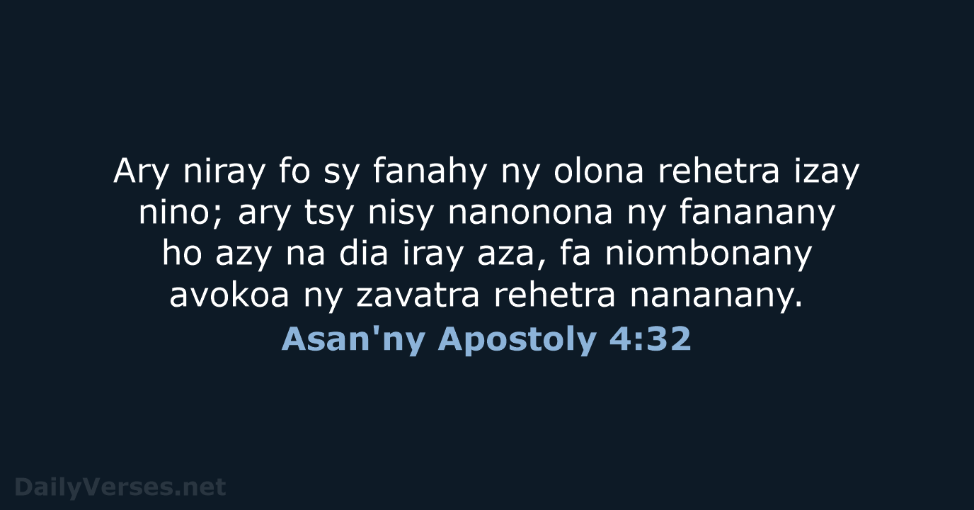 Asan'ny Apostoly 4:32 - MG1865