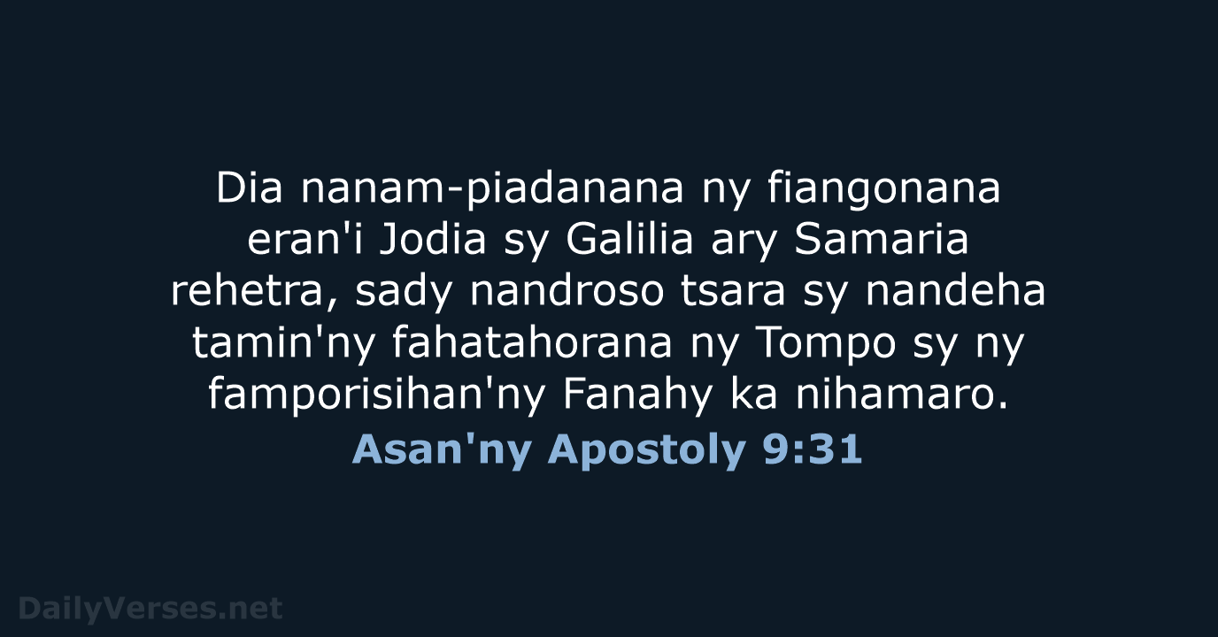Asan'ny Apostoly 9:31 - MG1865