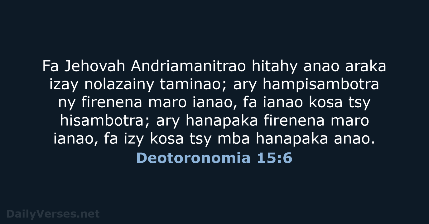 Deotoronomia 15:6 - MG1865