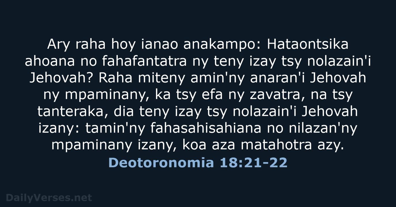 Deotoronomia 18:21-22 - MG1865