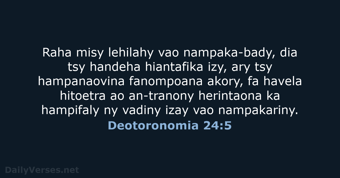 Deotoronomia 24:5 - MG1865